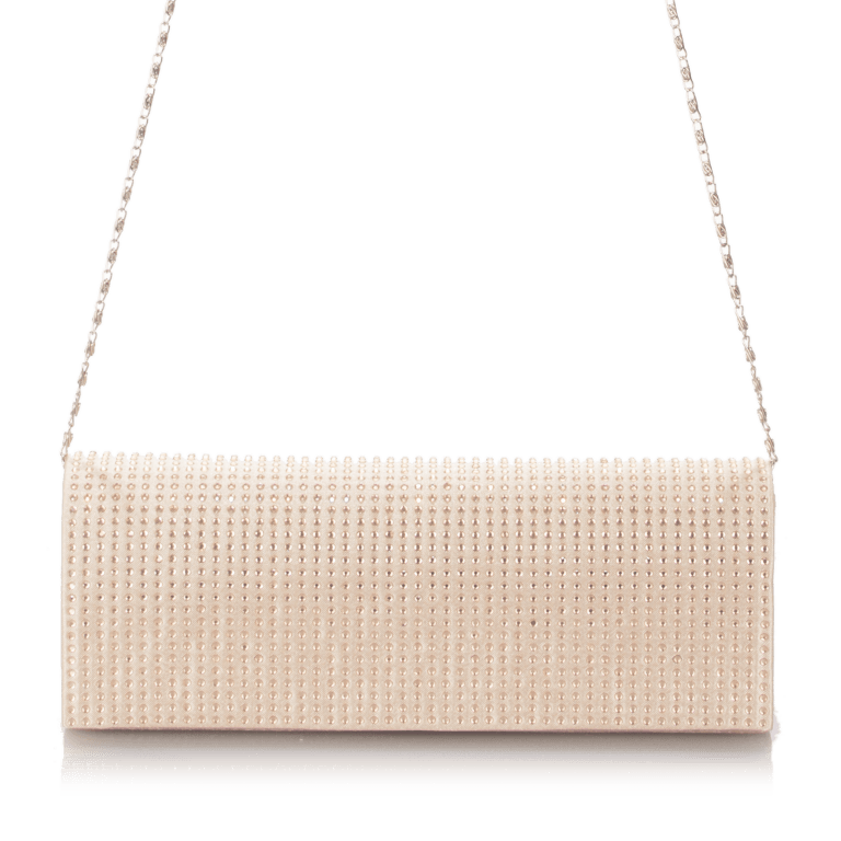 Clutch mit Strass Beige, Farbe: beige, Marke: Hausfelder Manufaktur, Abmessungen in cm: 24x9x6, Bild 1 von 4