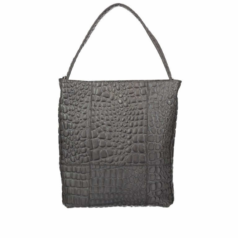 Beuteltasche Tribeca Croco Rock Grey Metallic, Farbe: grau, Marke: Liebeskind Berlin, Abmessungen in cm: 38x38x8, Bild 5 von 5