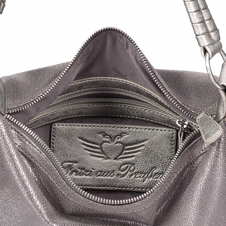 Handtasche Saddle Ora Silver, Farbe: metallic, Marke: Fritzi aus Preußen, EAN: 4059065069947, Abmessungen in cm: 31x21.5x10, Bild 4 von 7
