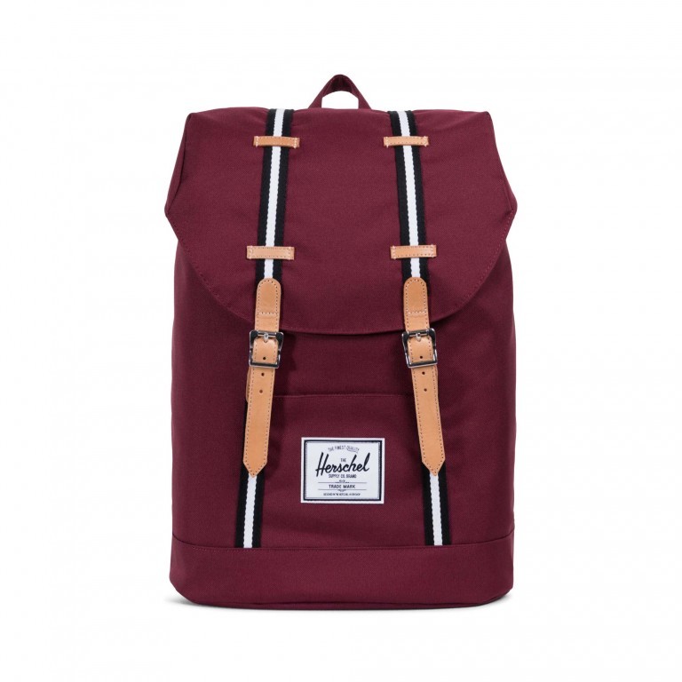 Rucksack Retreat Rubber Straps Volumen 18 Liter Windsor Wine Veggie Tan, Farbe: rot/weinrot, Marke: Herschel, EAN: 0828432146635, Abmessungen in cm: 34x46x12, Bild 1 von 5