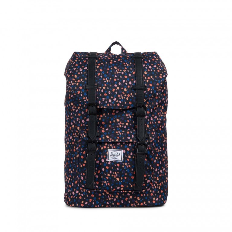 Rucksack Little America Medium einfarbig Volumen 14 Liter Black Mini Floral, Farbe: bunt, Marke: Herschel, EAN: 0828432147786, Abmessungen in cm: 28x43x12, Bild 1 von 4