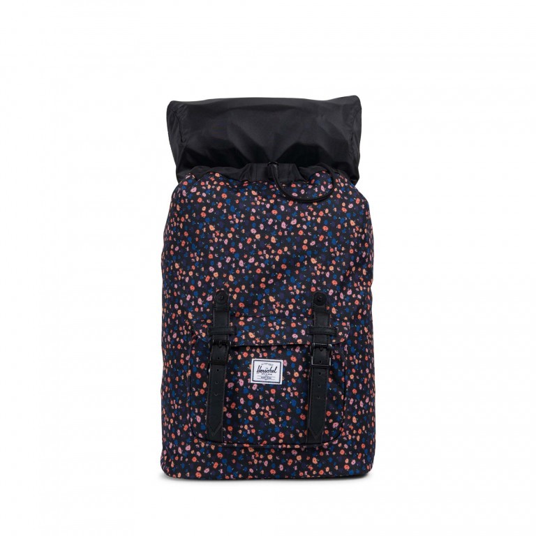 Rucksack Little America Medium einfarbig Volumen 14 Liter Black Mini Floral, Farbe: bunt, Marke: Herschel, EAN: 0828432147786, Abmessungen in cm: 28x43x12, Bild 3 von 4