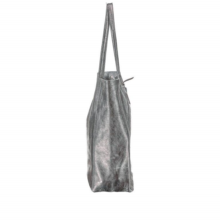 Shopper Athena Grau Metallic, Farbe: grau, metallic, Marke: Hausfelder Manufaktur, Abmessungen in cm: 28x38x14, Bild 2 von 5