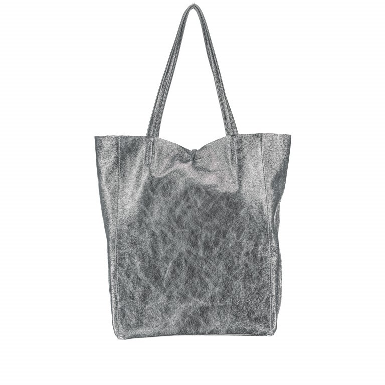 Shopper Athena Grau Metallic, Farbe: grau, metallic, Marke: Hausfelder Manufaktur, Abmessungen in cm: 28x38x14, Bild 5 von 5