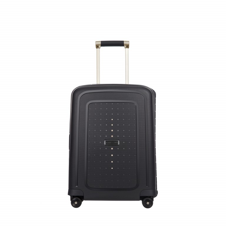 Koffer S´Cure DLX Spinner 55 Black Gold, Farbe: schwarz, Marke: Samsonite, EAN: 5414847885006, Abmessungen in cm: 40x55x20, Bild 1 von 11