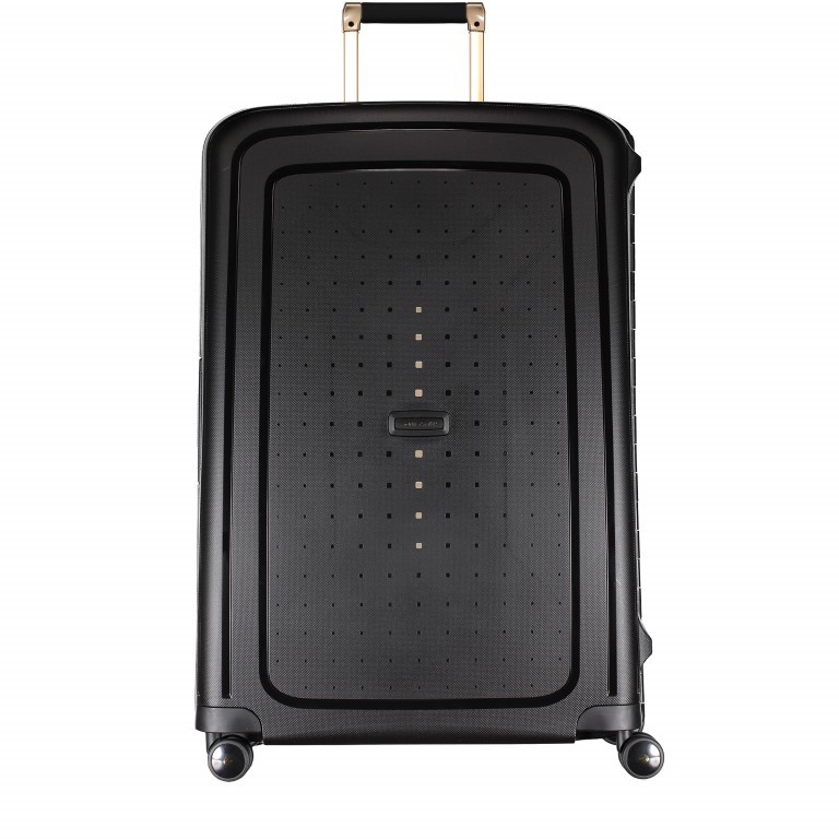 Koffer S´Cure DLX Spinner 75 Black Gold, Farbe: schwarz, Marke: Samsonite, EAN: 5414847884986, Abmessungen in cm: 52x75x31, Bild 1 von 12