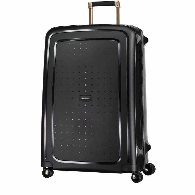 Koffer S´Cure DLX Spinner 75 Black Gold, Farbe: schwarz, Marke: Samsonite, EAN: 5414847884986, Abmessungen in cm: 52x75x31, Bild 2 von 12