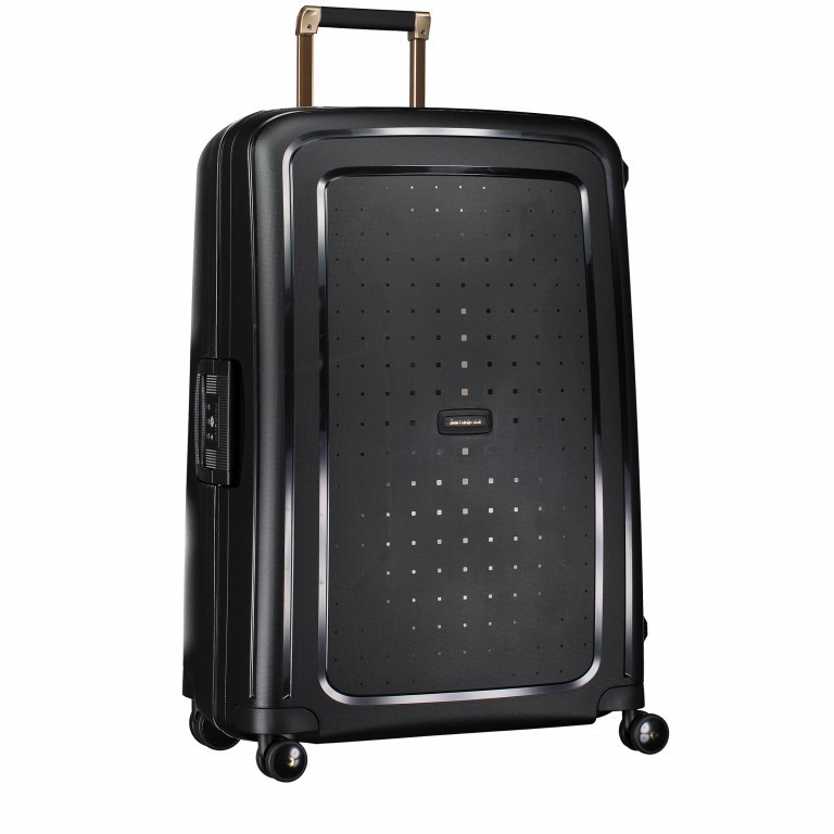 Koffer S´Cure DLX Spinner 75 Black Gold, Farbe: schwarz, Marke: Samsonite, EAN: 5414847884986, Abmessungen in cm: 52x75x31, Bild 3 von 12