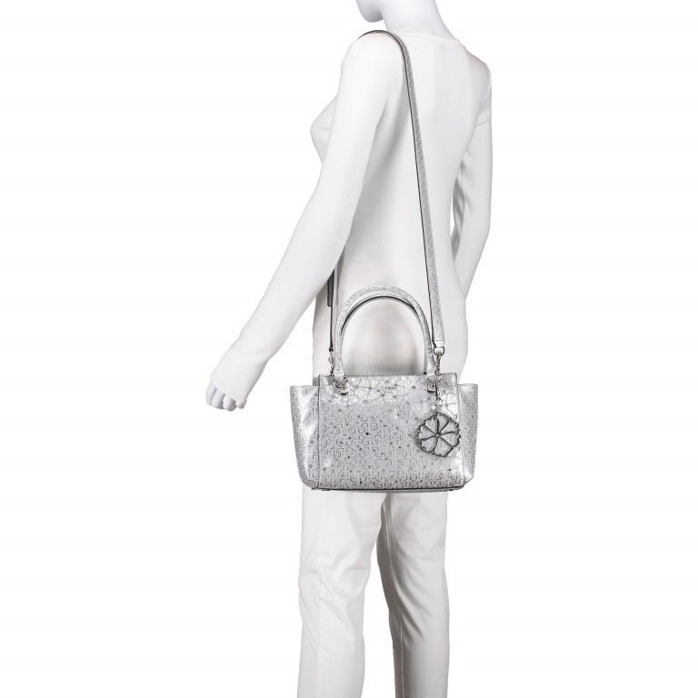 Handtasche Jayne Silver, Farbe: metallic, Marke: Guess, EAN: 0190231112846, Abmessungen in cm: 28x19x11, Bild 3 von 6