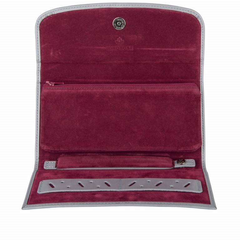 Schmucktasche merino Moda für die Reise Grau, Farbe: grau, Marke: Windrose, Abmessungen in cm: 20x10.5x2, Bild 2 von 2