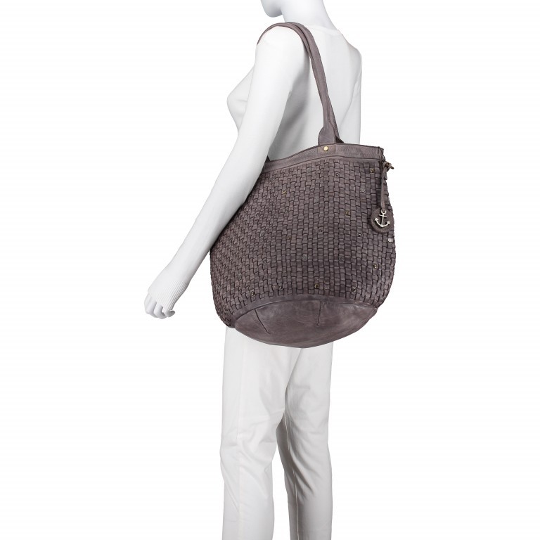 Shopper Soft-Weaving Kaysa B3.6114 Stone Grey, Farbe: grau, Marke: Harbour 2nd, EAN: 4046478027138, Abmessungen in cm: 46x35x28, Bild 6 von 7