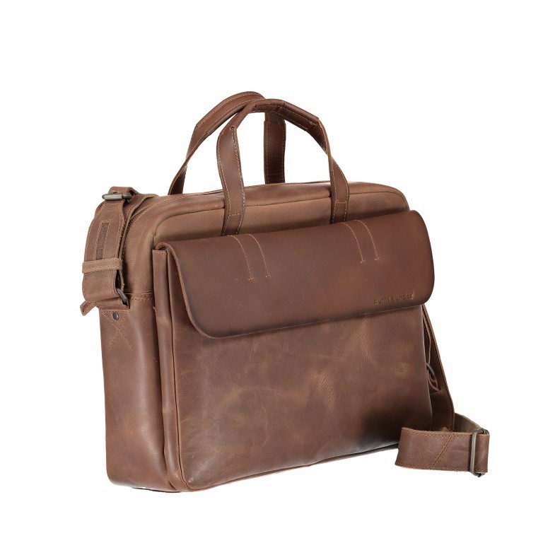 Aktentasche Hunter Kyle Vintage Tan, Farbe: cognac, Marke: Aunts & Uncles, EAN: 4250394940611, Abmessungen in cm: 39.5x29x11.5, Bild 2 von 5