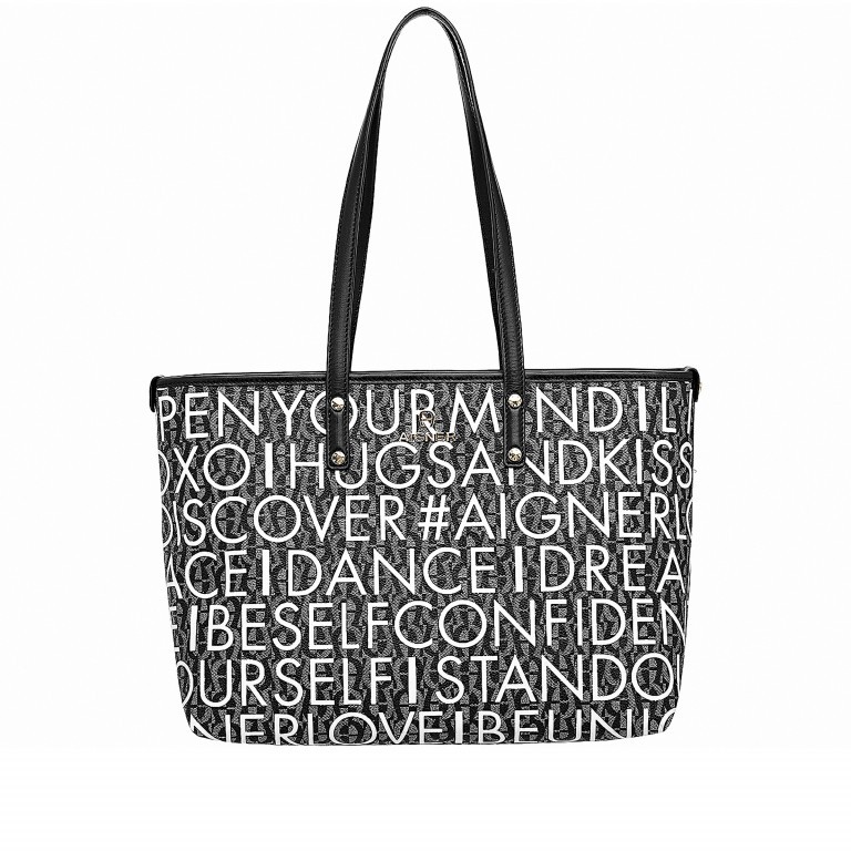 Handtasche Zoe Black, Farbe: schwarz, Marke: AIGNER, EAN: 4055539165917, Abmessungen in cm: 32x24x15, Bild 1 von 5