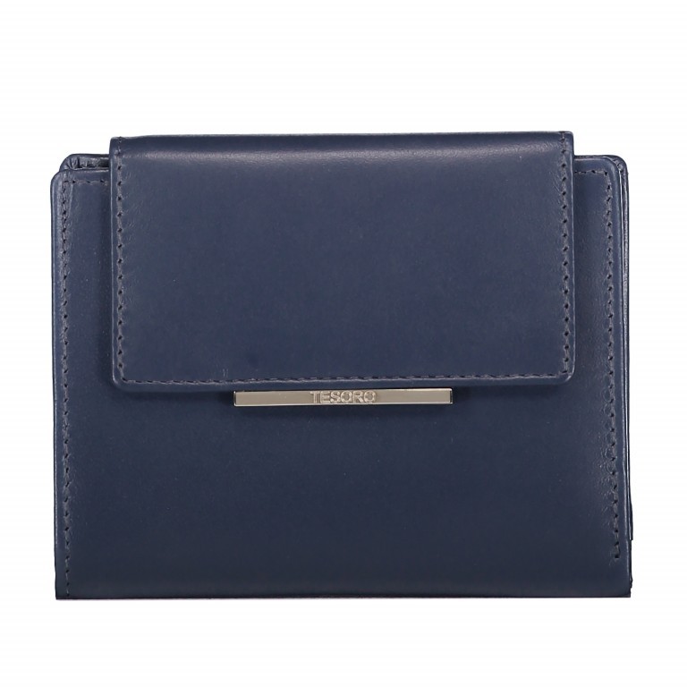 Geldbörse Tesoro Blau, Farbe: blau/petrol, Marke: Hausfelder Manufaktur, Abmessungen in cm: 13x10.5x2, Bild 1 von 4