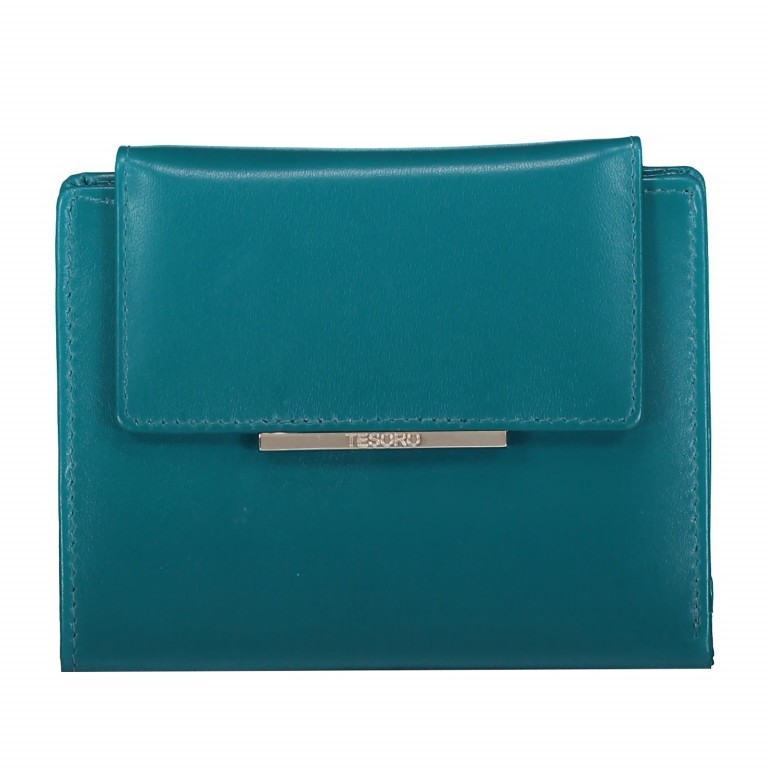 Geldbörse Tesoro Petrol, Farbe: blau/petrol, Marke: Hausfelder Manufaktur, Abmessungen in cm: 13x10.5x2, Bild 1 von 4