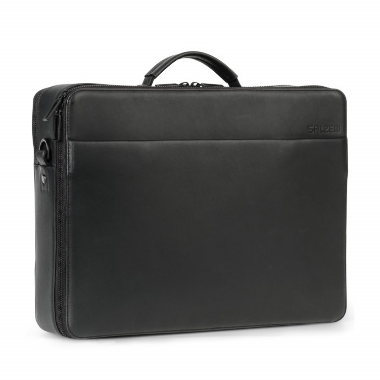 Notebooktasche Workbag L Total Black, Farbe: schwarz, Marke: Salzen, EAN: 4057081028696, Abmessungen in cm: 37x29x10, Bild 2 von 6