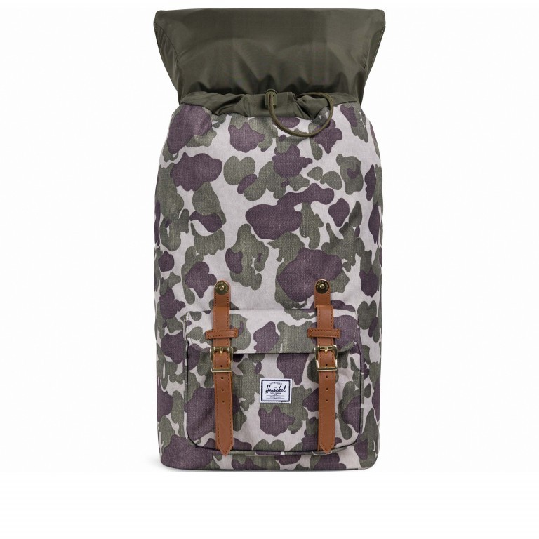 Rucksack Little America Volumen 23 Liter Frog Camo Tan, Farbe: grün/oliv, Marke: Herschel, EAN: 0828432171927, Abmessungen in cm: 28x50x17, Bild 3 von 4