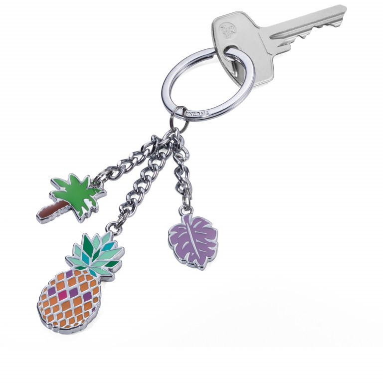 Schlüsselanhänger Pineapple Silber, Farbe: metallic, Marke: Troika, Abmessungen in cm: 4x12.3x0.4, Bild 2 von 2
