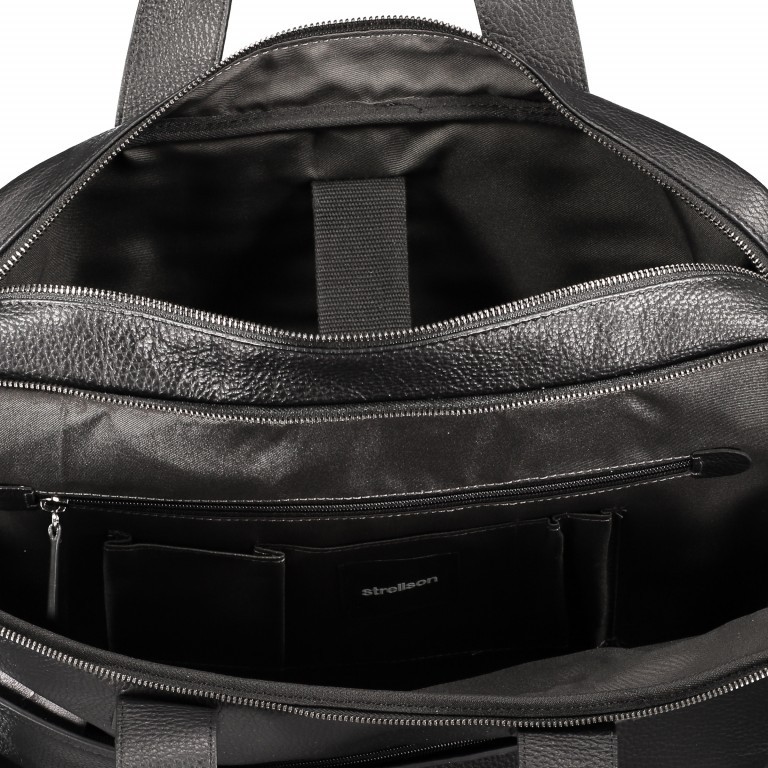 Aktentasche Garret Briefbag MHZ Black, Farbe: schwarz, Marke: Strellson, EAN: 4053533599387, Abmessungen in cm: 39x29x12, Bild 4 von 5