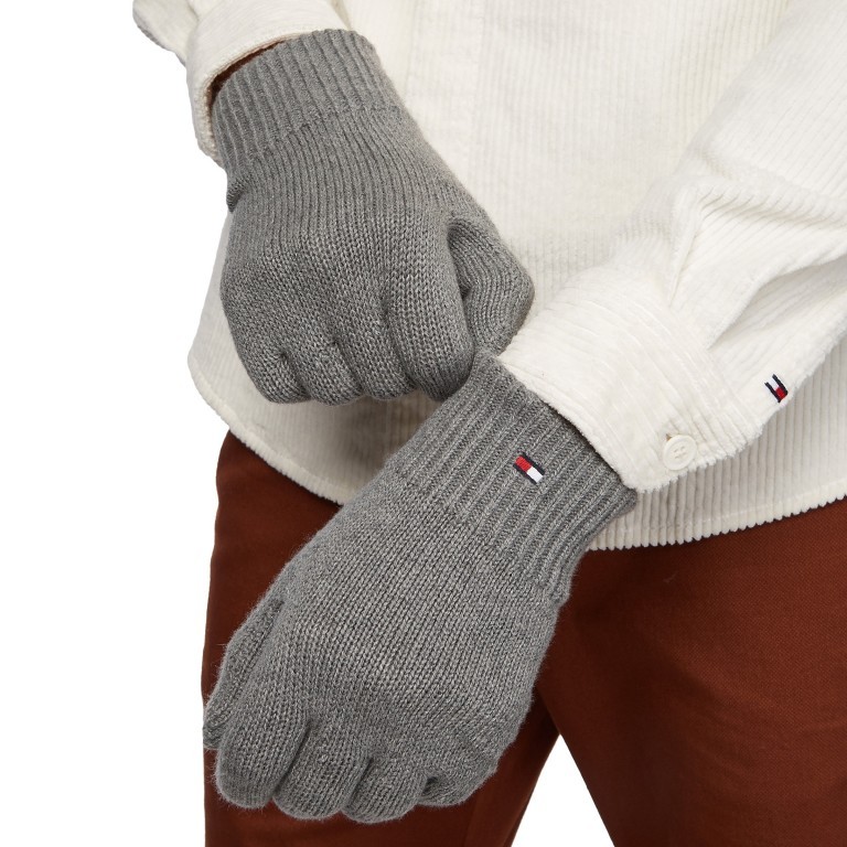 Handschuh Essential Knitted Gloves Größe Onesize, Farbe: schwarz, grau, blau/petrol, Marke: Tommy Hilfiger, Bild 3 von 4