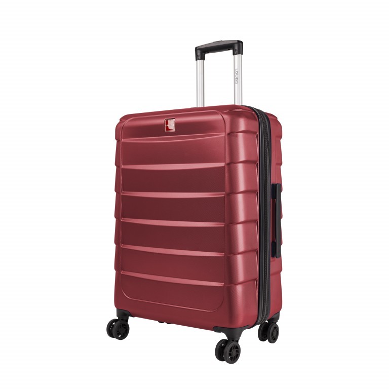 Koffer Canberra 65 cm Rot, Farbe: rot/weinrot, Marke: Loubs, Abmessungen in cm: 46x66x27, Bild 2 von 6