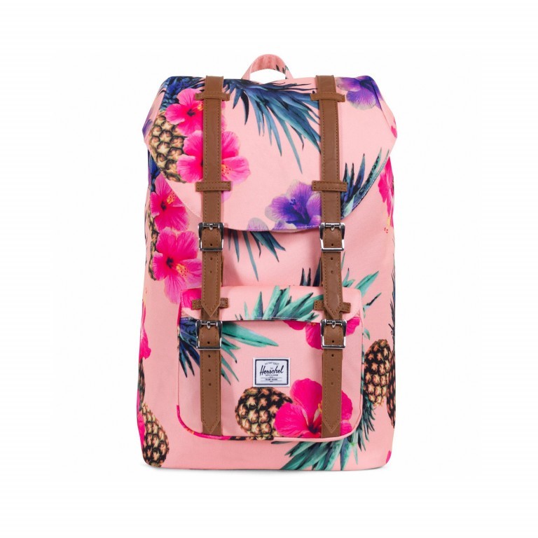 Rucksack Little America Medium Volumen 14 Liter Peach Pineapple, Farbe: rosa/pink, Marke: Herschel, EAN: 0828432187362, Abmessungen in cm: 28x43x12, Bild 1 von 4