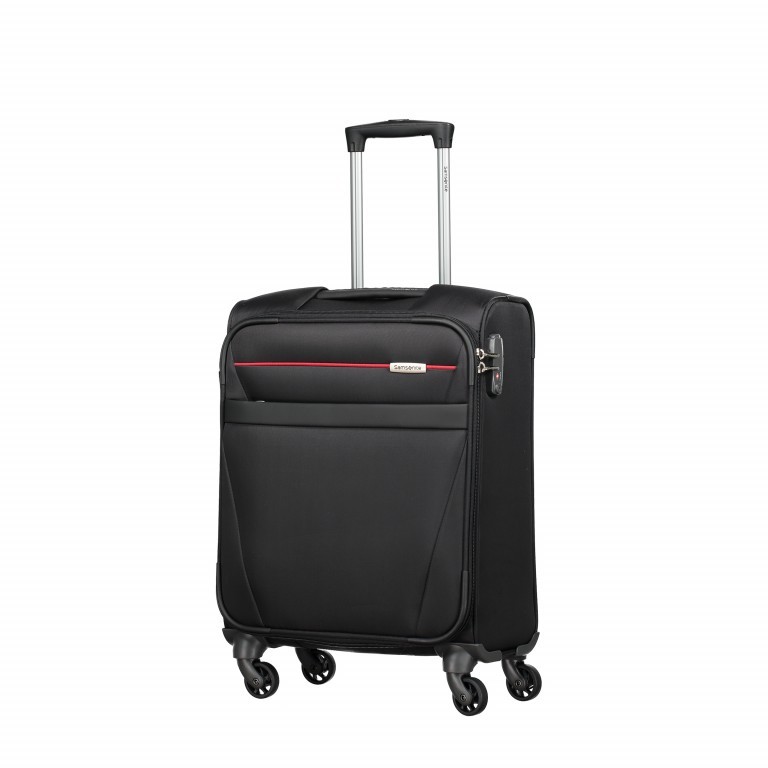 Koffer Auva Spinner 55 Black Red, Farbe: schwarz, Marke: Samsonite, EAN: 5414847757129, Abmessungen in cm: 55x40x20, Bild 1 von 8