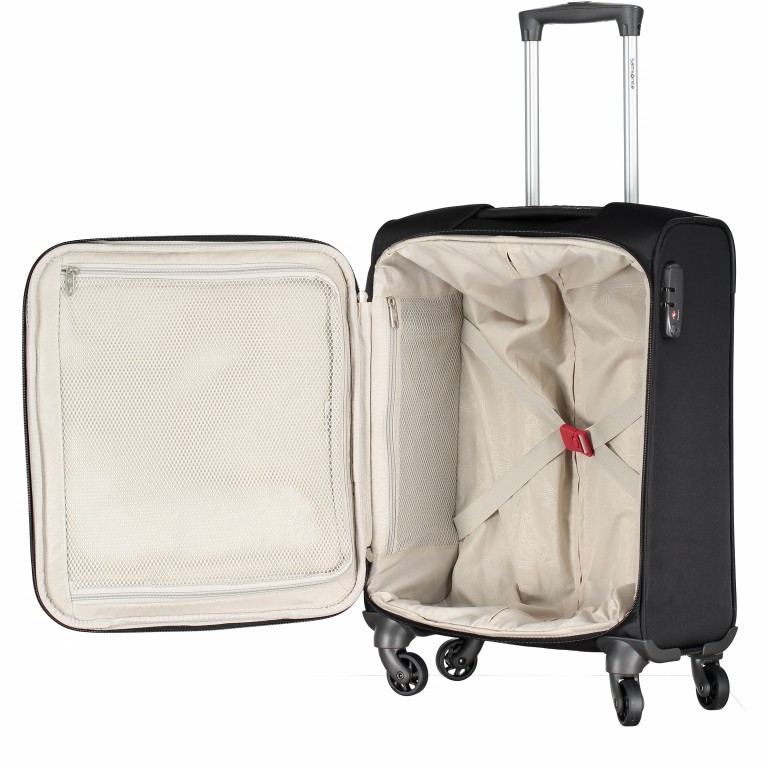 Koffer Auva Spinner 55 Black Red, Farbe: schwarz, Marke: Samsonite, EAN: 5414847757129, Abmessungen in cm: 55x40x20, Bild 3 von 8