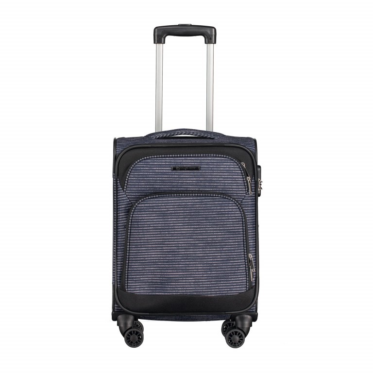Koffer T1 55 cm Blue Stripe, Farbe: blau/petrol, Marke: Franky, EAN: 4250346096625, Abmessungen in cm: 36x55x24, Bild 1 von 6