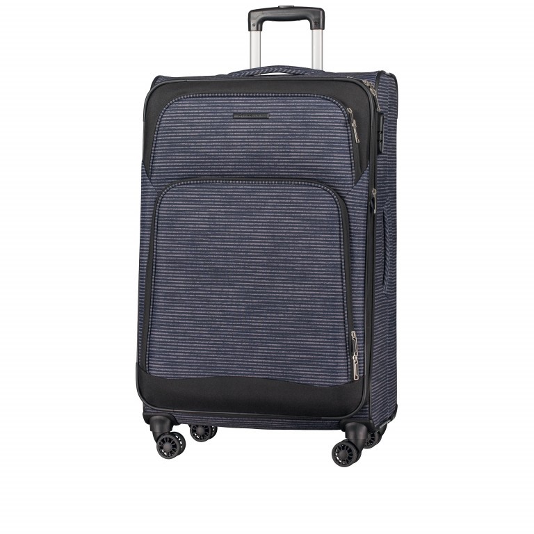 Koffer T1 79 cm Blue Stripe, Farbe: blau/petrol, Marke: Franky, Abmessungen in cm: 47x79x31, Bild 2 von 7
