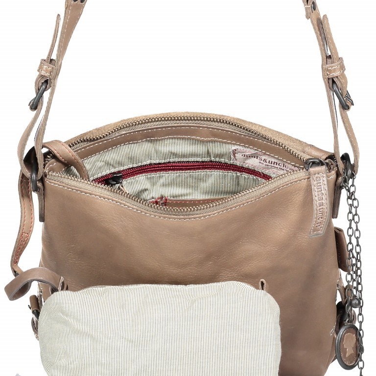 Umhängetasche Grandma's Luxury Club Mrs Puff Pie Morel, Farbe: taupe/khaki, Marke: Aunts & Uncles, EAN: 4250394937345, Abmessungen in cm: 23x21x7, Bild 4 von 5