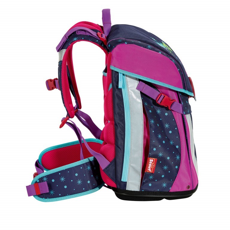 Schulranzen Sunny Set 4-teilig Cool Princess, Farbe: blau/petrol, Marke: Scout, Abmessungen in cm: 30x39x20, Bild 3 von 9