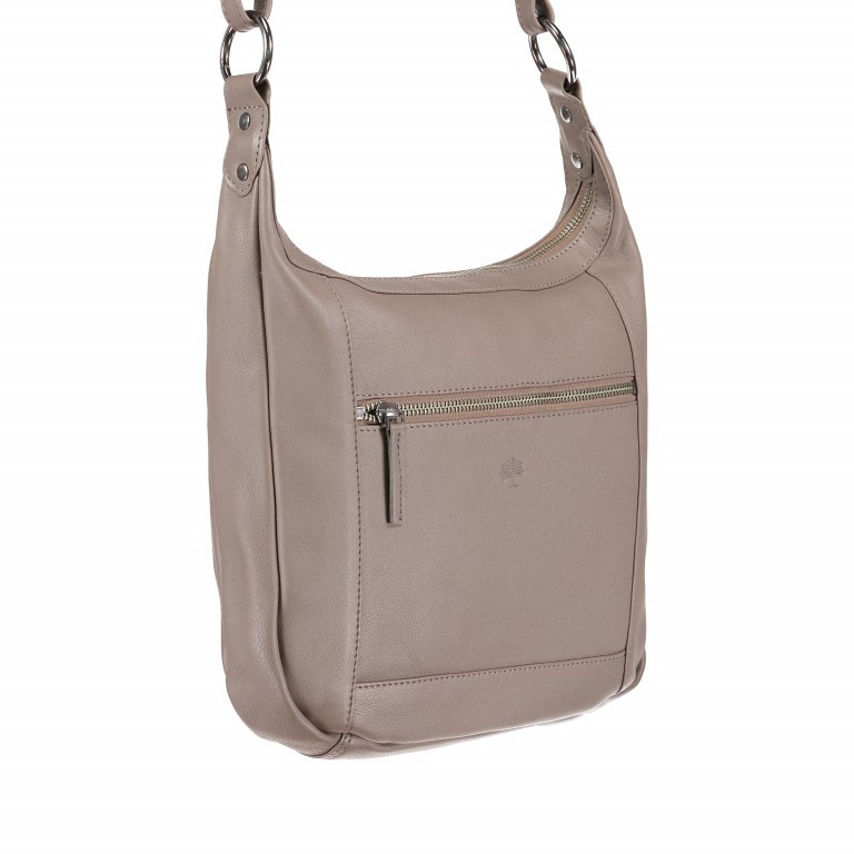 Beuteltasche Karen Taupe, Farbe: beige, Marke: Hausfelder Manufaktur, Abmessungen in cm: 30x26x7, Bild 2 von 5