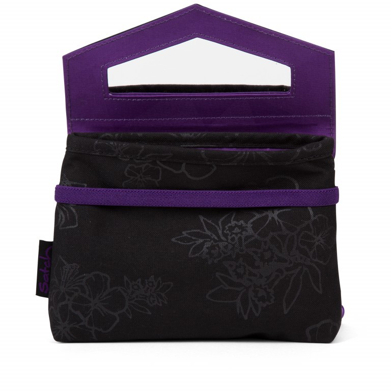 Tasche Klatsch Girlsbag Purple Hibiscus, Farbe: schwarz, Marke: Satch, EAN: 4057081025107, Abmessungen in cm: 17.5x12.5x4, Bild 2 von 10