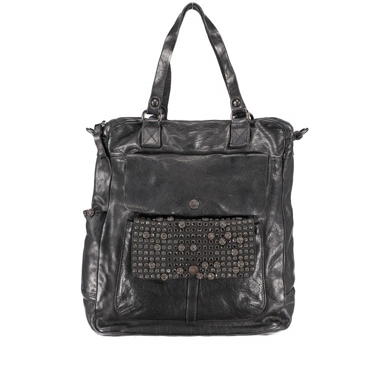 Shopper Diamante Nero Leder Schwarz, Farbe: schwarz, Marke: Campomaggi, Abmessungen in cm: 30x34x10, Bild 1 von 6