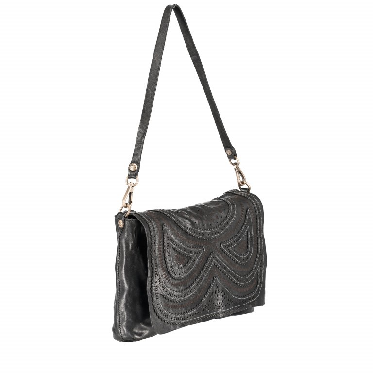 Umhängetasche Ambra Leder Schwarz, Farbe: schwarz, Marke: Campomaggi, Abmessungen in cm: 30x19x5, Bild 2 von 6