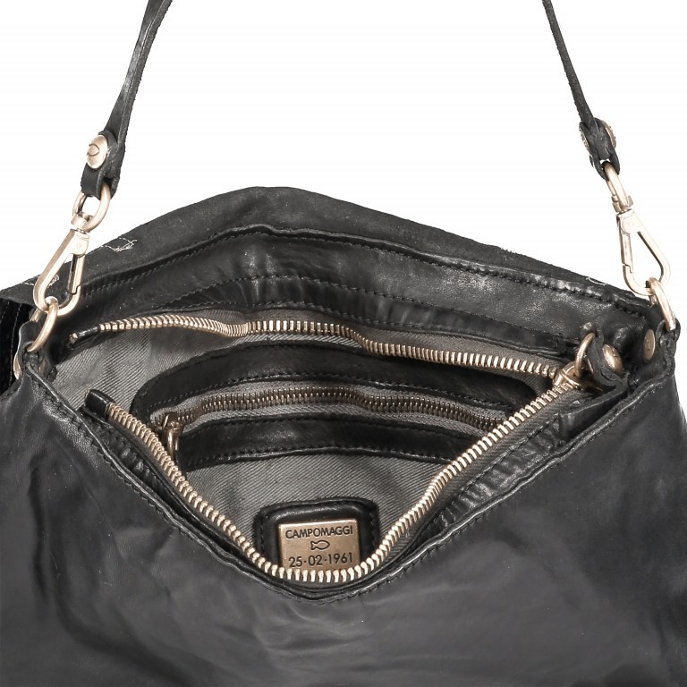 Umhängetasche Ambra Leder Schwarz, Farbe: schwarz, Marke: Campomaggi, Abmessungen in cm: 30x19x5, Bild 4 von 6