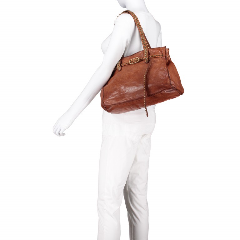 Handtasche Onice Leder Cognac, Farbe: cognac, Marke: Campomaggi, EAN: 8054302199742, Abmessungen in cm: 35x23x16, Bild 3 von 5