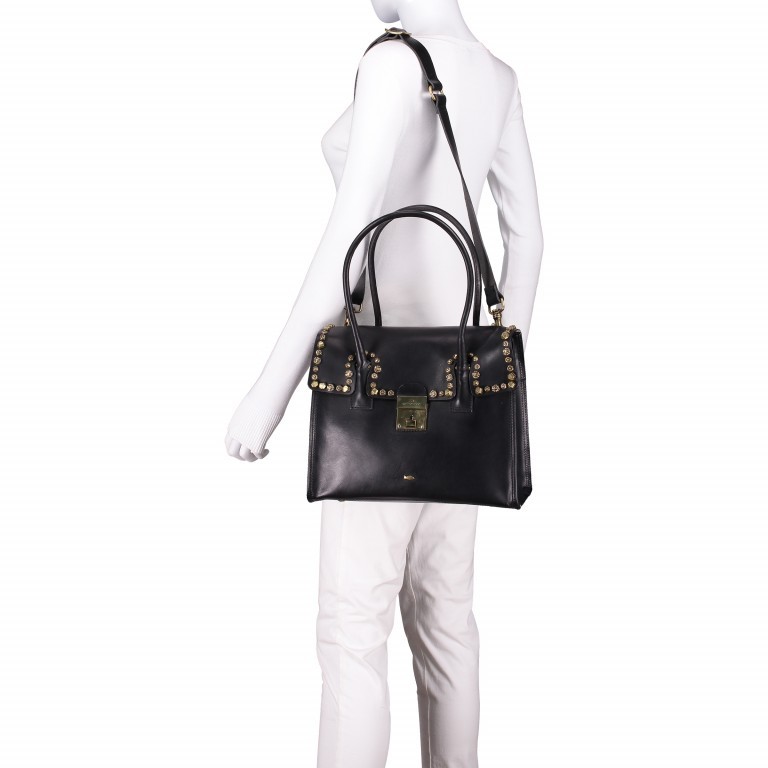 Shopper Celestina Leder Black, Farbe: schwarz, Marke: Campomaggi, EAN: 8054302191661, Abmessungen in cm: 32x26x14, Bild 3 von 6