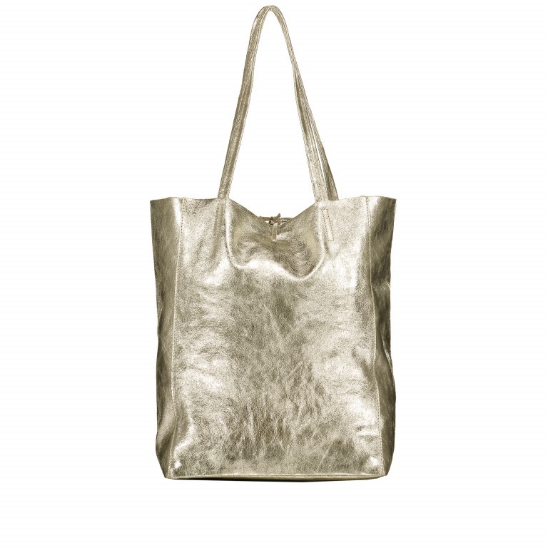 Shopper Athena Gold Metallic, Farbe: grau, metallic, Marke: Hausfelder Manufaktur, Abmessungen in cm: 28x38x14, Bild 5 von 5