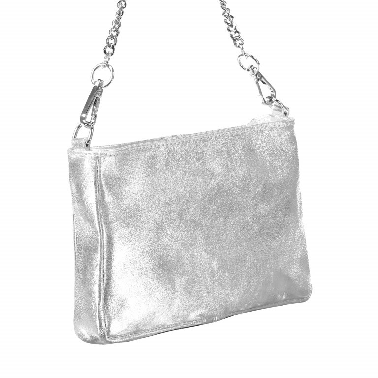 Umhängetasche Athena Silber Metallic, Farbe: metallic, Marke: Hausfelder Manufaktur, Abmessungen in cm: 22x14x3.5, Bild 2 von 3
