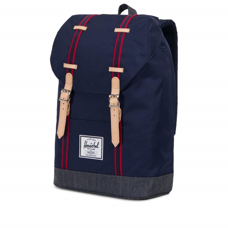 Rucksack Retreat Rubber Straps Volumen 18 Liter Peacoat Dark Denim, Farbe: blau/petrol, Marke: Herschel, EAN: 0828432214457, Abmessungen in cm: 34x46x12, Bild 2 von 5