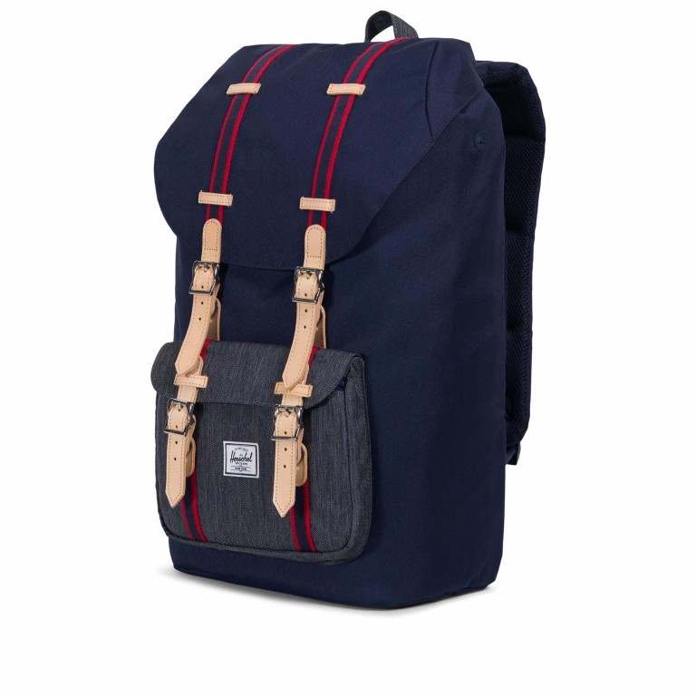 Rucksack Little America Volumen 23 Liter Peacoat Dark Denim, Farbe: blau/petrol, Marke: Herschel, EAN: 0828432214488, Abmessungen in cm: 28x50x17, Bild 2 von 4