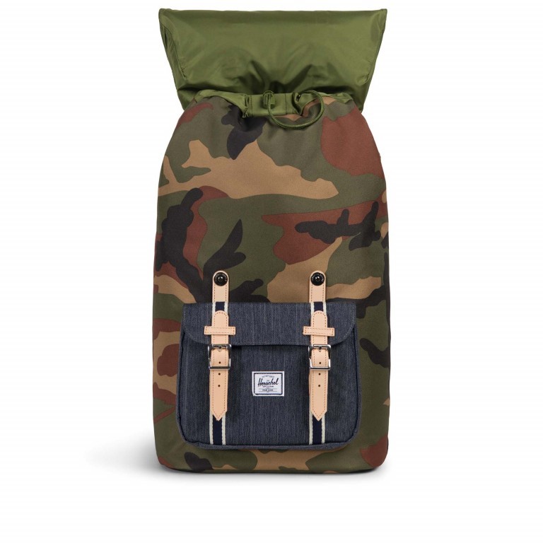 Rucksack Little America Volumen 23 Liter Woodland Camo Dark Denim, Farbe: grün/oliv, Marke: Herschel, EAN: 0828432214471, Abmessungen in cm: 28x50x17, Bild 3 von 4