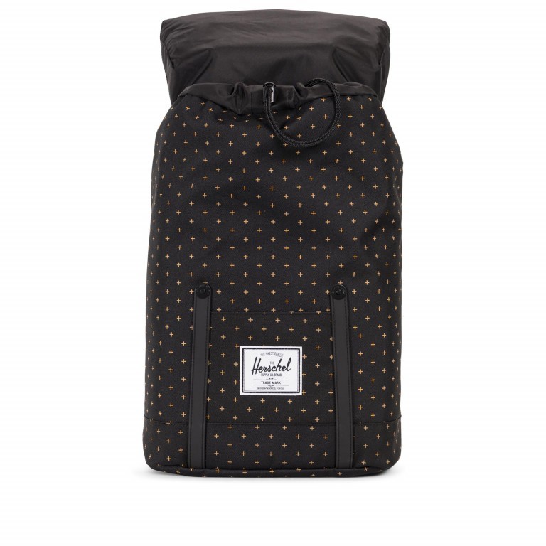 Rucksack Retreat Rubber Straps Volumen 18 Liter Black Gridlock Gold, Farbe: schwarz, Marke: Herschel, EAN: 0828432211876, Abmessungen in cm: 34x46x12, Bild 3 von 5