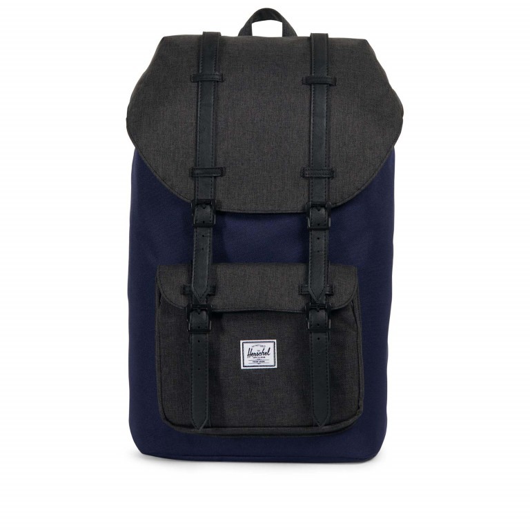 Rucksack Little America einfarbig Volumen 23 Liter Peacoat Black Crosshatch, Farbe: blau/petrol, Marke: Herschel, EAN: 0828432210558, Abmessungen in cm: 28.56x49.9x17.78, Bild 1 von 4
