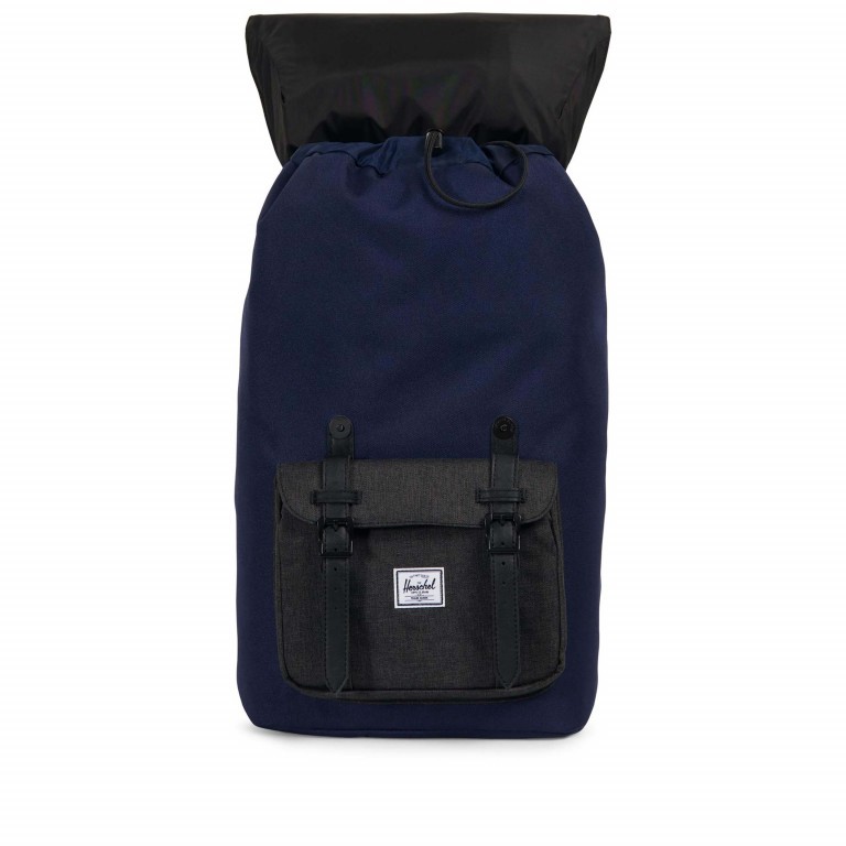 Rucksack Little America einfarbig Volumen 23 Liter Peacoat Black Crosshatch, Farbe: blau/petrol, Marke: Herschel, EAN: 0828432210558, Abmessungen in cm: 28.56x49.9x17.78, Bild 3 von 4