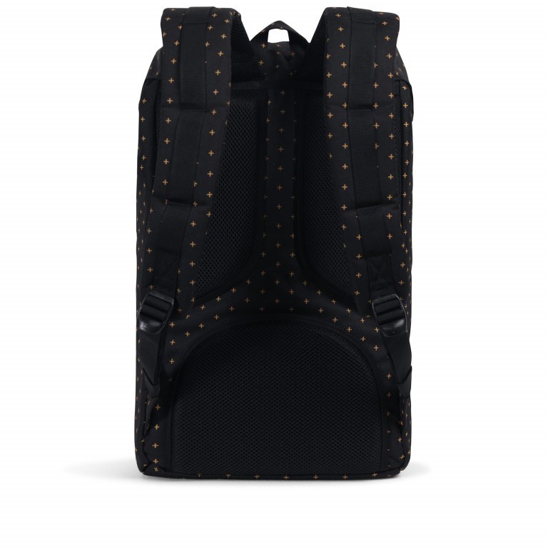 Rucksack Little America Rubber Straps Volumen 23 Liter Black Gridlock Gold, Farbe: schwarz, Marke: Herschel, EAN: 0828432210626, Abmessungen in cm: 28x50x17, Bild 4 von 4