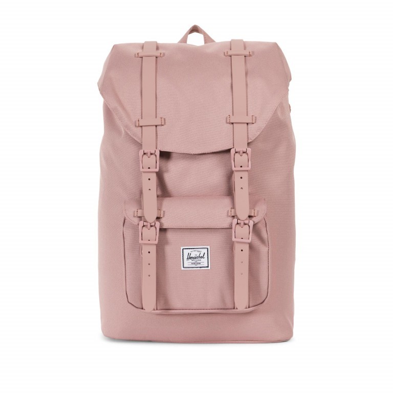 Rucksack Little America Medium Rubber Straps Volumen 14 Liter Ash Rose, Farbe: rosa/pink, Marke: Herschel, EAN: 0828432210848, Abmessungen in cm: 28x43x12, Bild 1 von 5