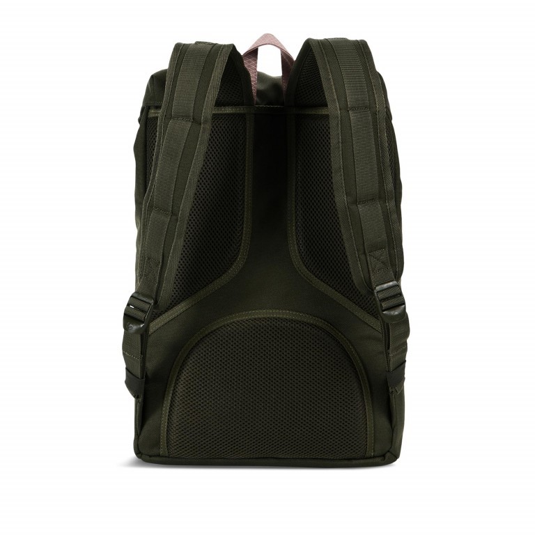 Rucksack Little America Medium Rubber Straps Volumen 14 Liter Forest Night Ash Rose, Farbe: grün/oliv, Marke: Herschel, EAN: 0828432210886, Abmessungen in cm: 28x43x12, Bild 4 von 4